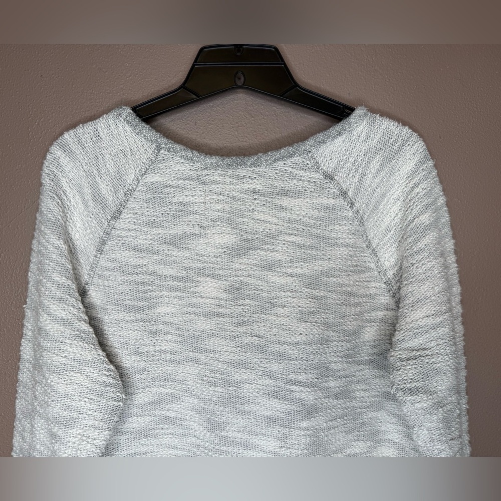 H&M L.O.G.G. Womens Gray & White Cotton Pullover Sweater Size Medium Cabincore - Picture 11 of 16
